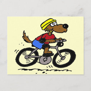 Carte Postale Chien sur vélo