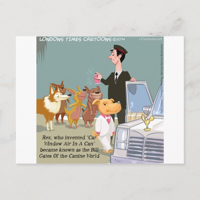 Carte Postale Chien Très Riche Drôle (Devant)