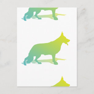 Carte Postale Chien vert