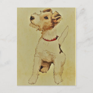 Carte Postale Chien vintage Print Fox Terrier