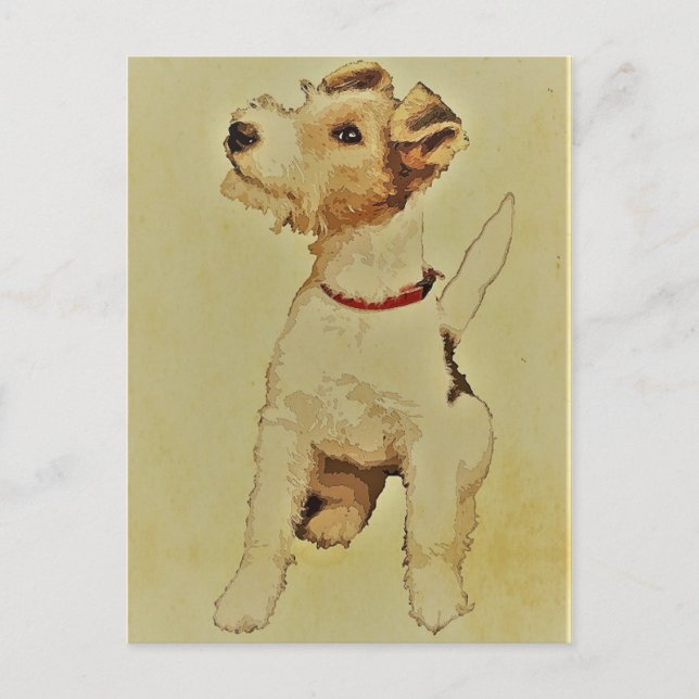 Carte Postale Chien vintage Print Fox Terrier (Devant)