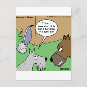 Carte Postale Chien VS. Nettoyeur de vide Drôle Cadeaux et Objet