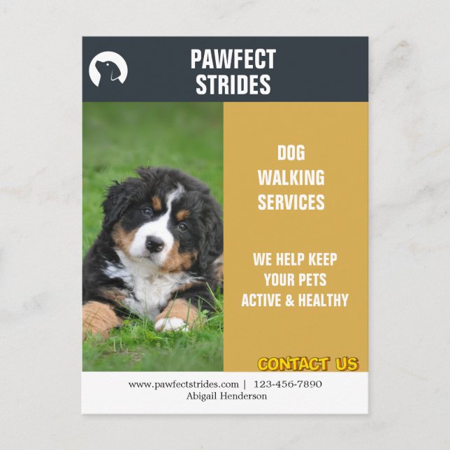 Carte Postale Chien Walker Marketing d'affaires (Devant)