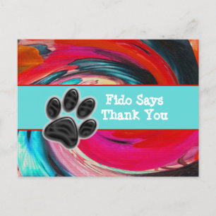 Carte Postale Chien Walker Merci Tie Dye Pet Sitter Merci