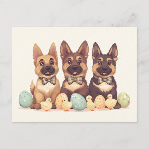 Carte Postale Chiens bergers allemands de Pâques