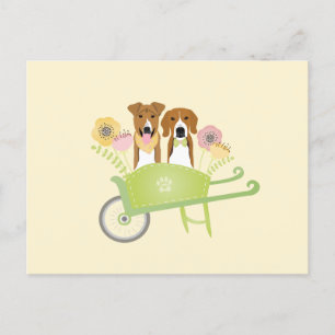 Carte Postale Chiens Brown En Fleurs De Printemps En Fleurs De B