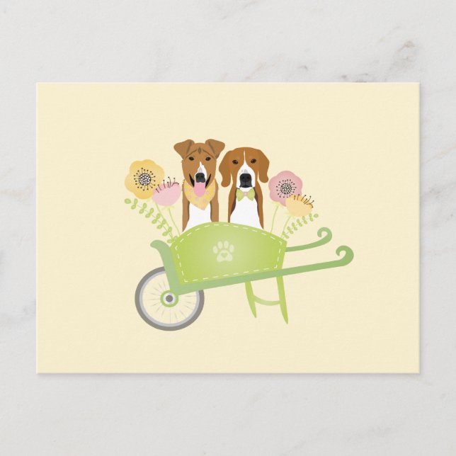 Carte Postale Chiens Brown En Fleurs De Printemps En Fleurs De B (Devant)