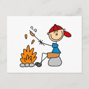 Carte Postale Chiens chauds torréfiés de camping Tshirts et cade