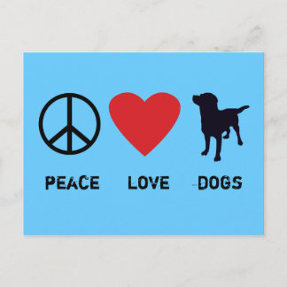 Carte Postale Chiens d'amour pour la paix