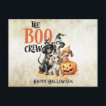 Carte Postale Chiens de Boo effrayants d'Halloween Équipage Citr<br><div class="desc">Carte postale Chiens de Boo effrayants d'Halloween Équipage Citrouille Orange. Design unique,  beau et élégant. Facile à personnaliser. Le style,  la taille et les couleurs de la police peuvent être modifiés. Les articles assortis sont disponibles.</div>