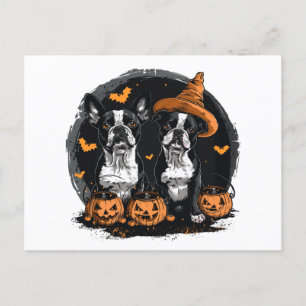 Carte Postale Chiens de Halloween Boston Terrier