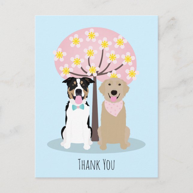 Carte Postale Chiens De Merci Par Cherry Blossom Tree (Devant)