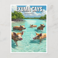 Chiens de natation Exuma Cays Bahamas Voyage