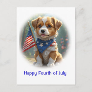 Carte Postale Chiens de quatrième juillet