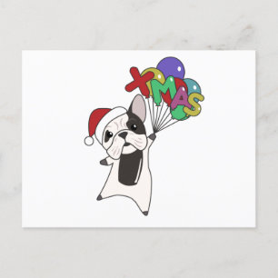 Carte Postale Chiens de taureau Joyeux animaux d'hiver de Noël