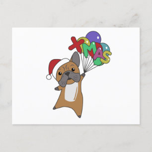 Carte Postale Chiens de taureau Joyeux animaux d'hiver de Noël
