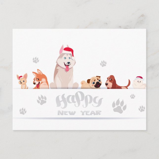 Carte Postale Chiens de vacances mignons (Devant)
