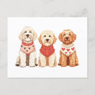 Carte Postale Chiens de Valentine Goldendoodle