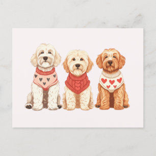 Carte Postale Chiens de Valentine Goldendoodle