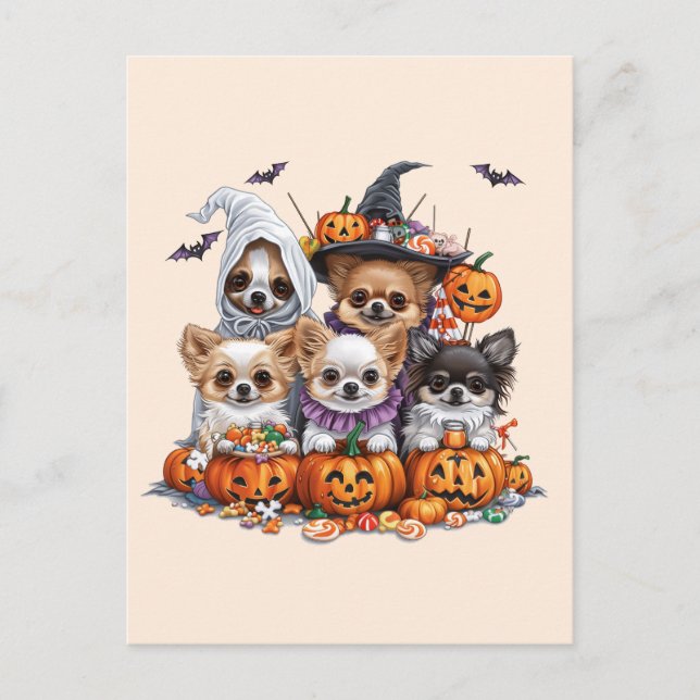 Carte Postale Chiens d'Halloween Chihuahua (Devant)