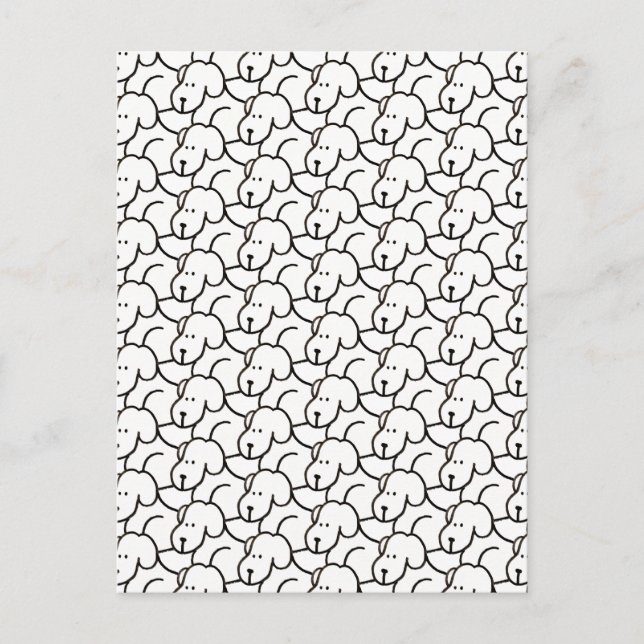 Carte Postale Chiens drôles de dessin animé assis (Devant)