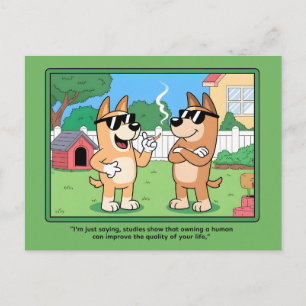 Carte Postale Chiens drôles possédant une citation d'art de band