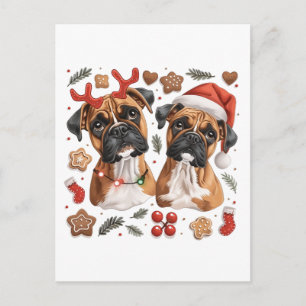 Carte Postale Chiens en boîte de Noël