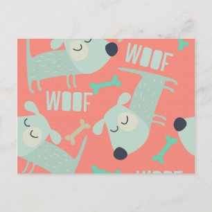 Carte Postale Chiens et os de Woof