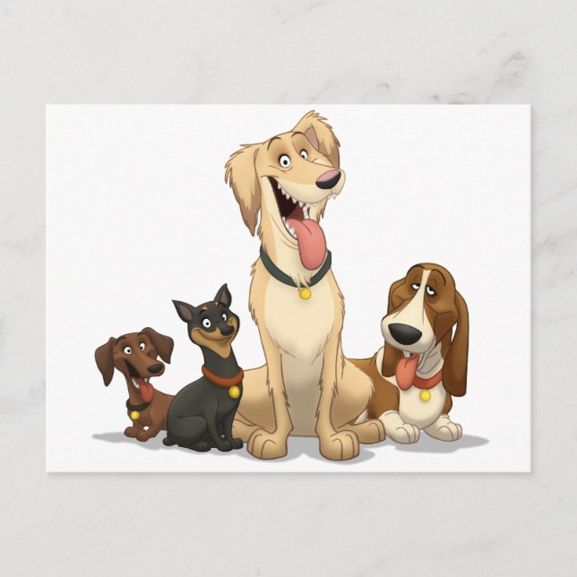 Carte Postale Chiens heureux (Devant)