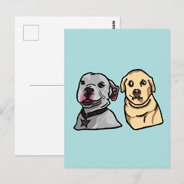 Carte Postale Chiens Mignons Mèmes (Devant / Derrière)
