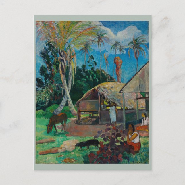 Carte Postale Chiens noirs Paul Gauguin (Devant)