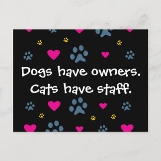 Carte Postale Chiens Ont Propriétaires-Chats Ont Personnel
