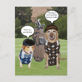 Carte Postale Chiens sur le Golf