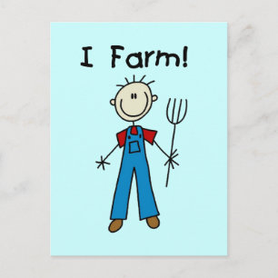 Carte Postale Chiffre T-shirts et cadeaux de bâton d'agriculteur