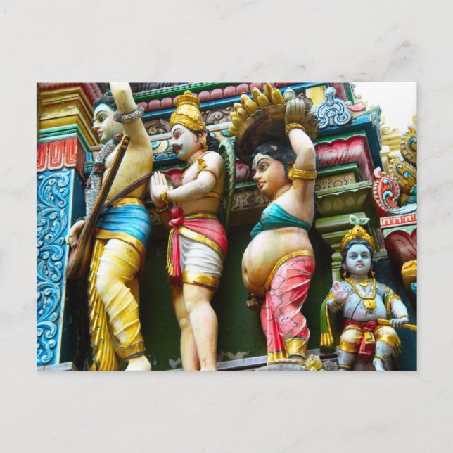 Carte Postale Chiffres du temple hindou (Devant)