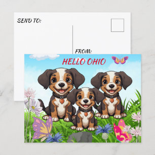 Carte postale Chig Groomer Happy Puppies