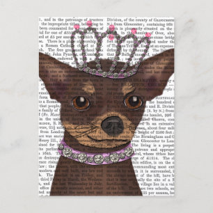 Carte Postale Chihuahua Brown Et Tiara