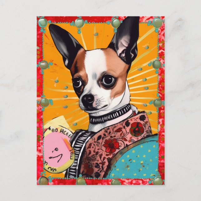 Carte Postale Chihuahua Chien Collage (Devant)