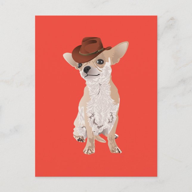 Carte postale Chihuahua Chien Cowboy Cute (Devant)