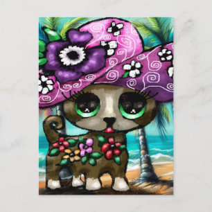Carte Postale Chihuahua Chien Whimsical sur les palmiers de vaca