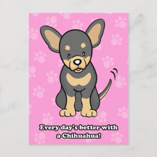 Carte postale Chihuahua de mignonne caricature