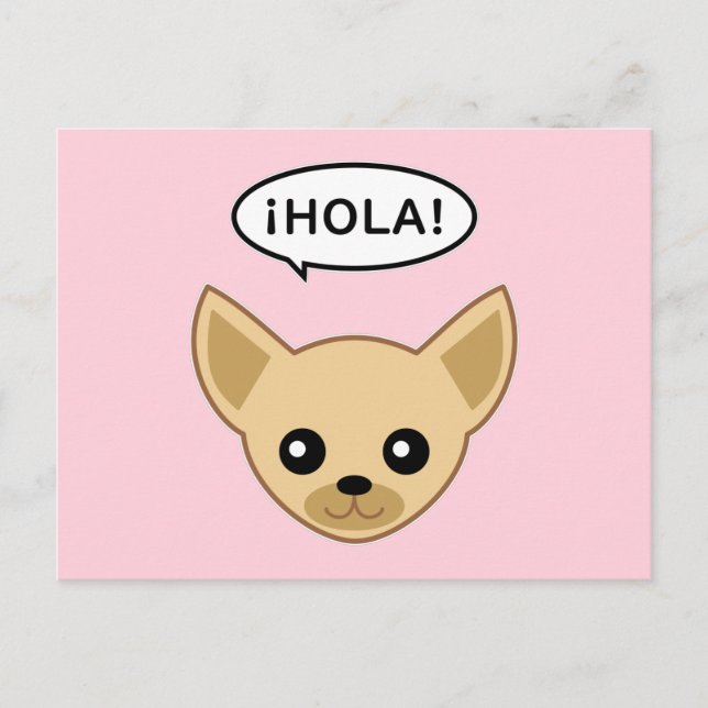 Carte Postale Chihuahua dit ¡Hola! (Devant)