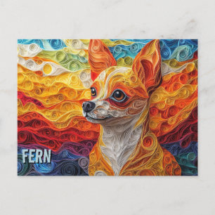 Carte Postale Chihuahua Papier Quitter Art Chien Portrait