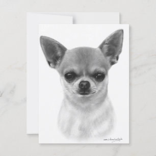 Carte Postale Chihuahua Peint à la main d'oeuvres d'art Portrait
