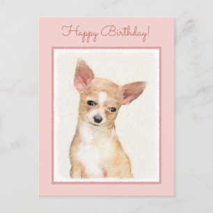 Carte Postale Chihuahua Peinture - Cute Original Chien Art