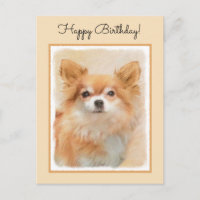 Chihuahua Peinture de Chien à long Haired Art orig