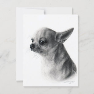Carte Postale Chihuahua Portrait de chien peint à la main