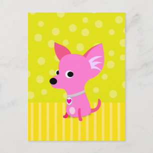 Carte postale Chihuahua rose