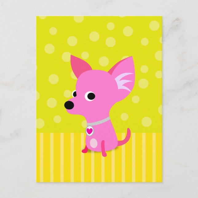 Carte postale Chihuahua rose (Devant)