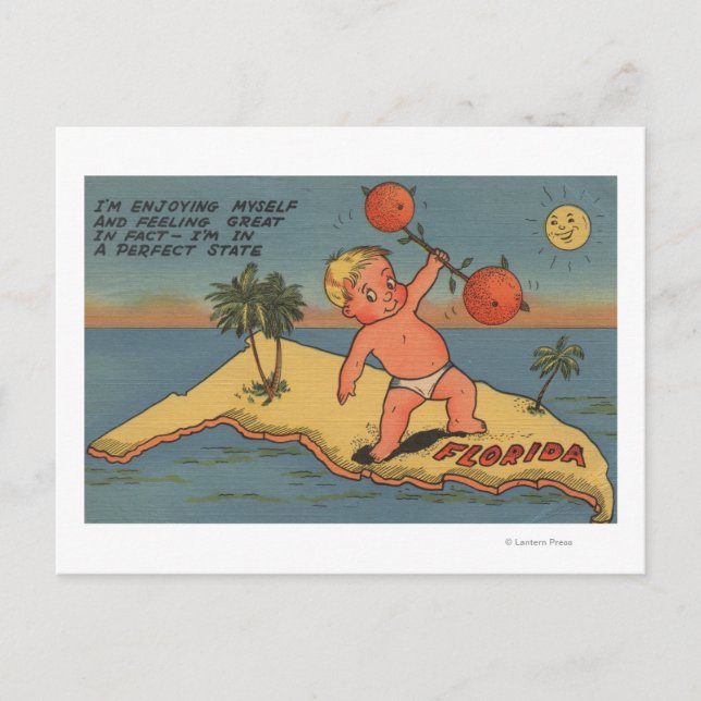 Carte Postale Child Lifting Barbell of Oranges (Devant)